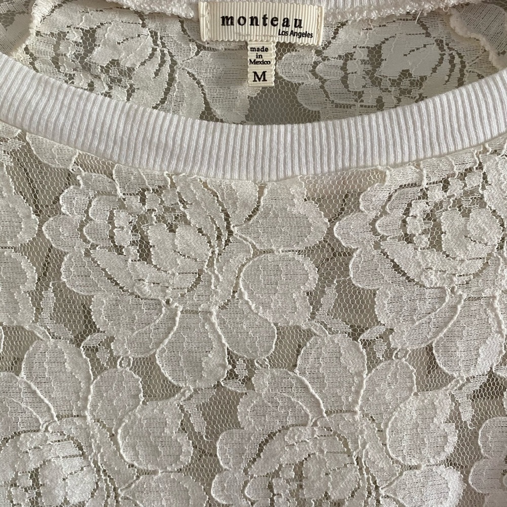 Monteau Cream Lace Top - Picture 2 of 4
